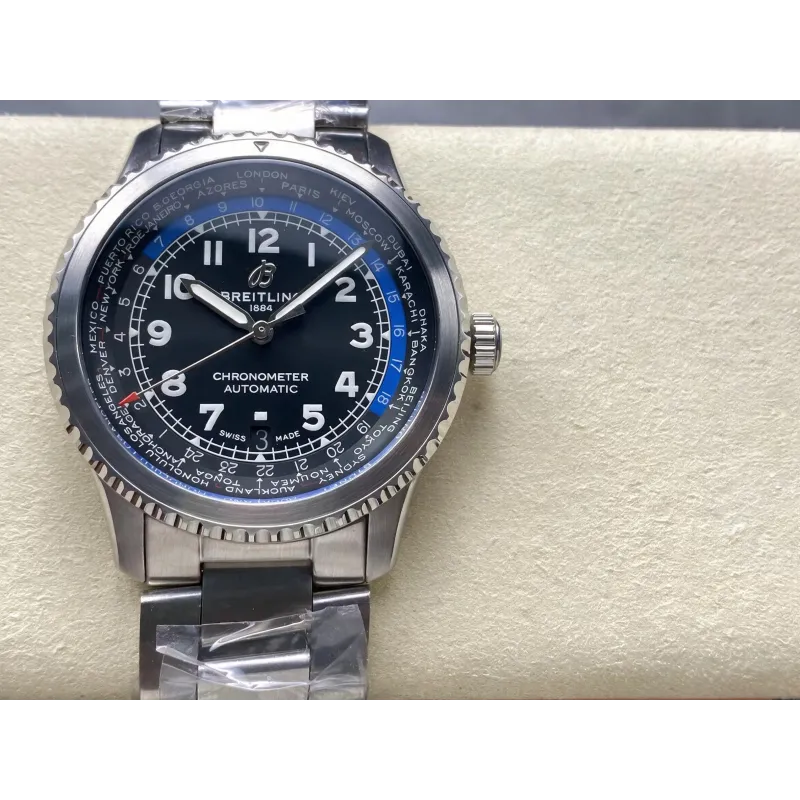 Breitling Aviator 8 B35 Automatic Unitime 43 AB3521U41B1A1 Replica - Black Dial