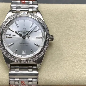 Breitling Chronomat Women's A10380591A1A1 Replica - Silver Dial Fluted Bezel