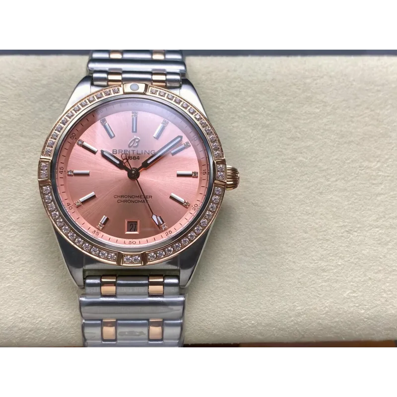 Breitling Chronomat Women's U10380591K1U1 Replica - Copper Dial Fluted Bezel