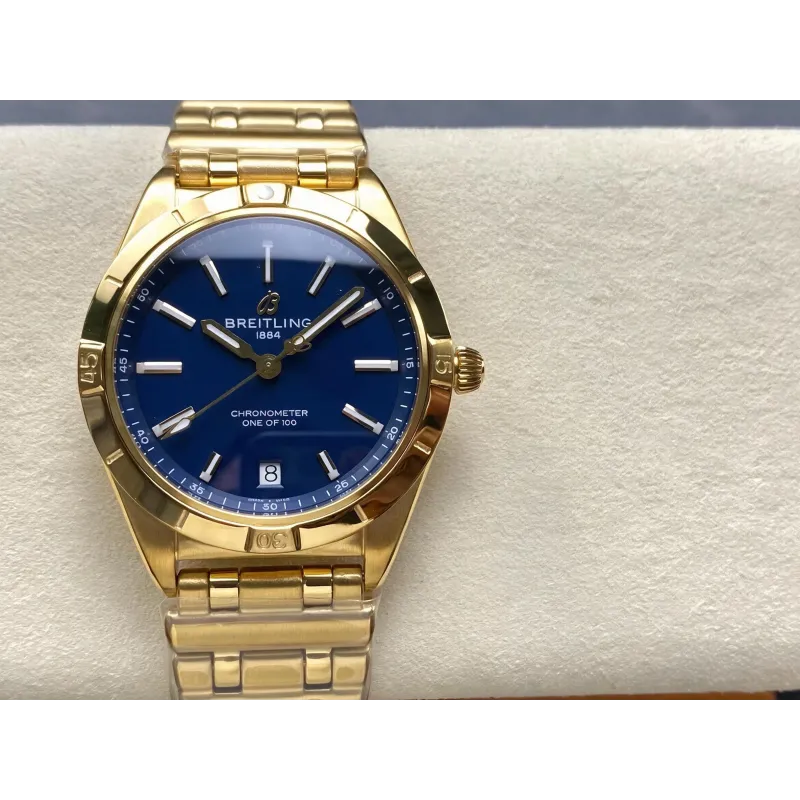 Breitling Chronomat Women's K103801A1C1K1 Replica - Blue Dial Fluted Bezel