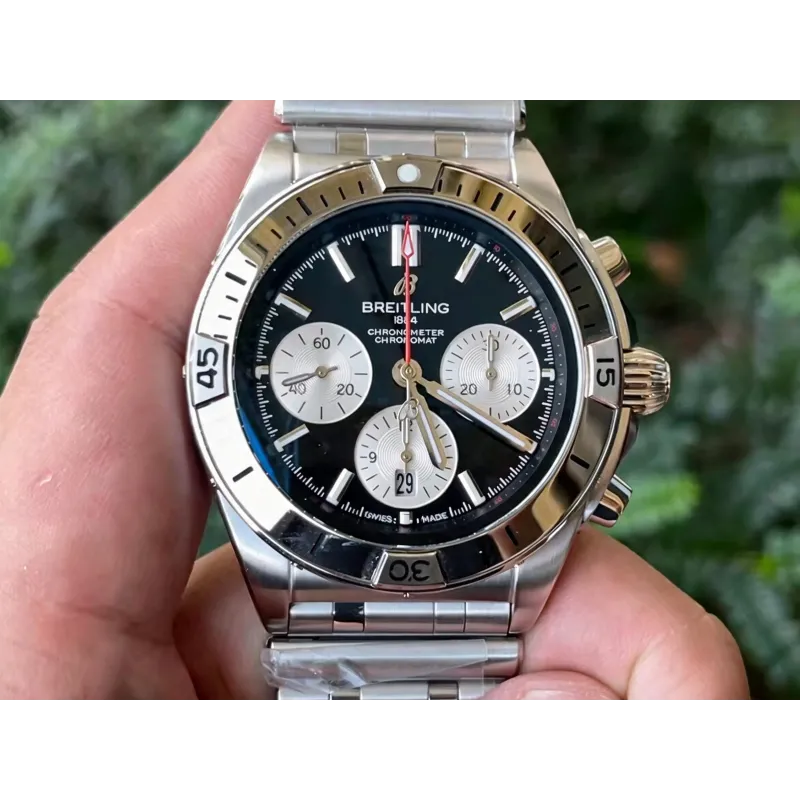 Breitling Chronomat AB0134101B1A1 Replica - Black Dial Fluted Bezel
