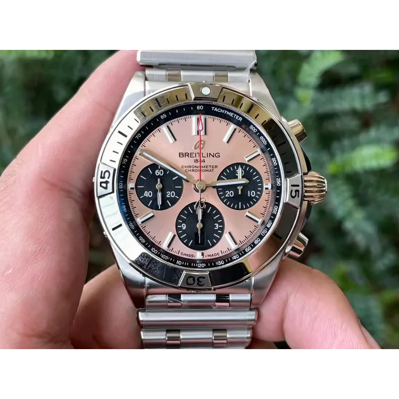 Breitling Chronomat AB0134101K1A1 Replica - Beige Dial Fluted Bezel