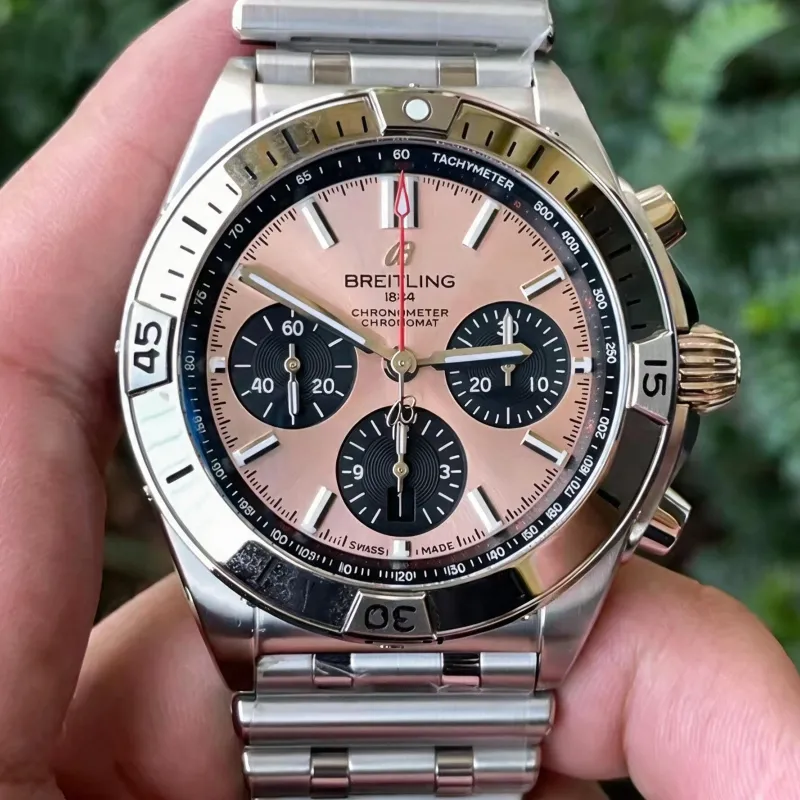 Breitling Chronomat AB0134101K1A1 Replica - Beige Dial Fluted Bezel