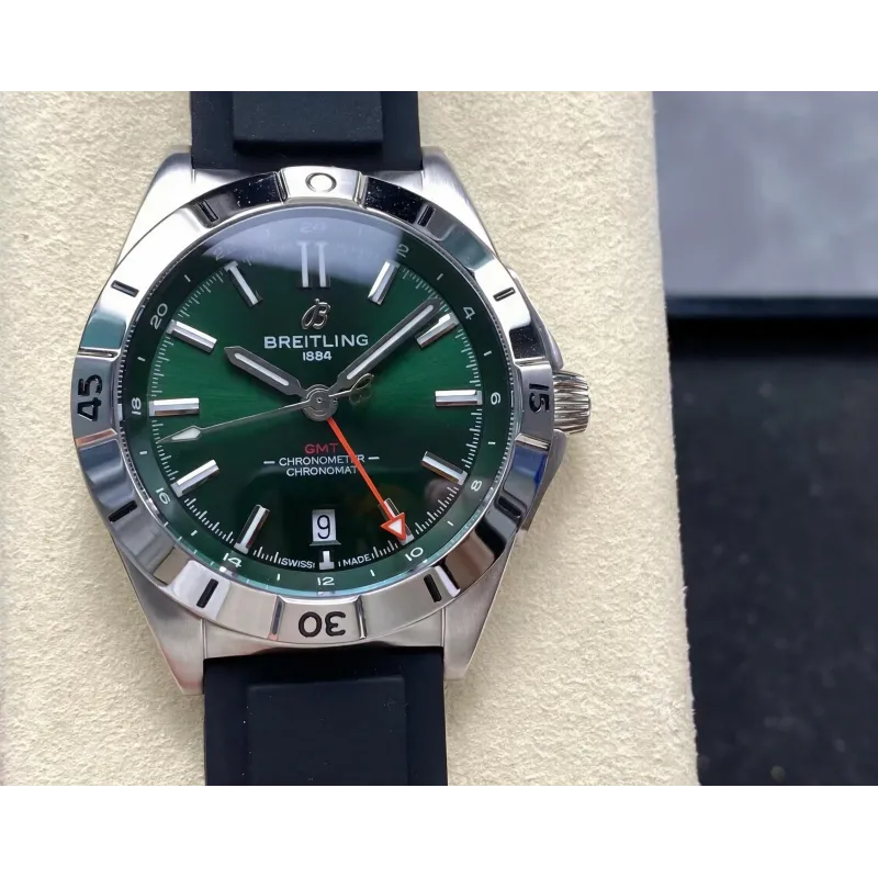 Breitling Chronomat A32398101L1A1 Replica - Green Dial Fluted Bezel