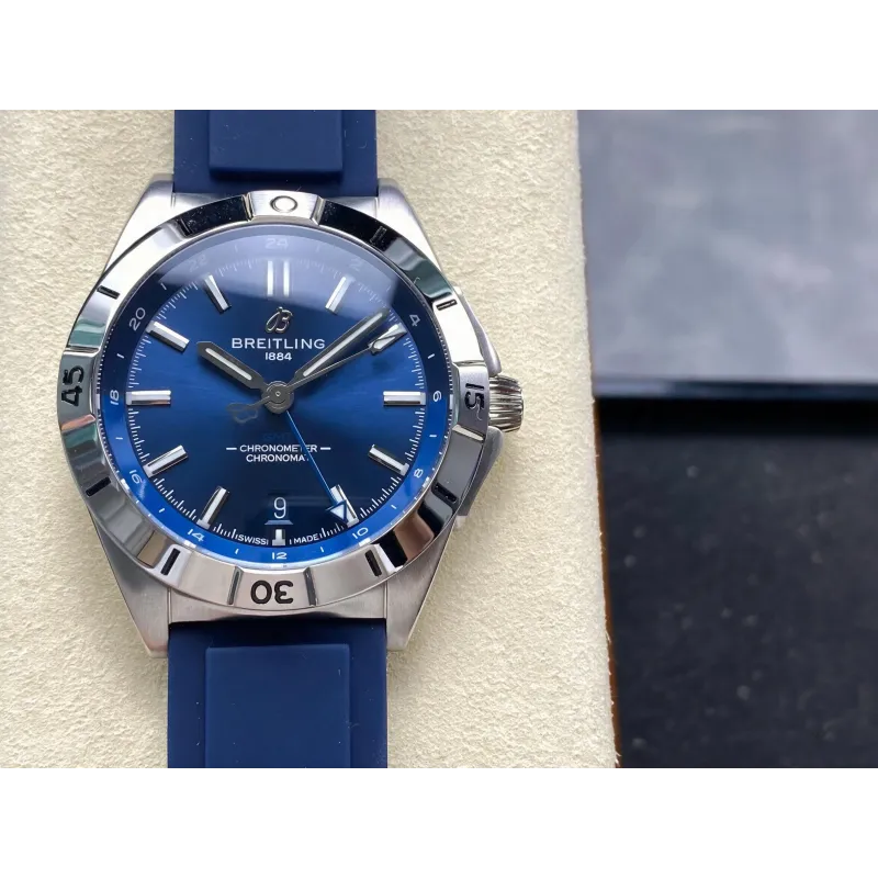 Breitling Chronomat A32398101C1A1 Replica - Blue Dial Fluted Bezel