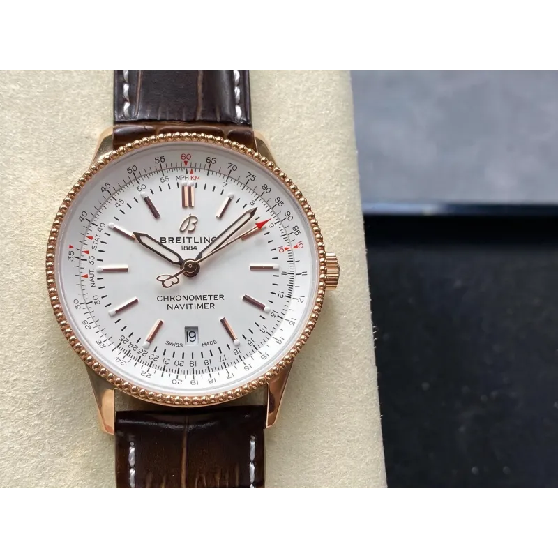 Breitling Navitimer Automatic 41 R17326211G1P1 Replica - White Dial Rose Gold