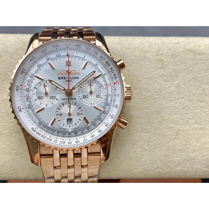 Breitling Navitimer RB0139211G1R1 Replica - Silver Dial Fluted Bezel