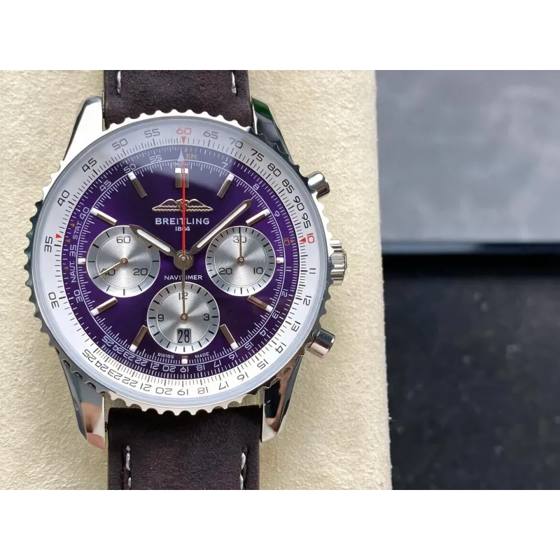 Breitling Navitimer AB01385C1Q1A1 Replica - Purple Dial Fluted Bezel