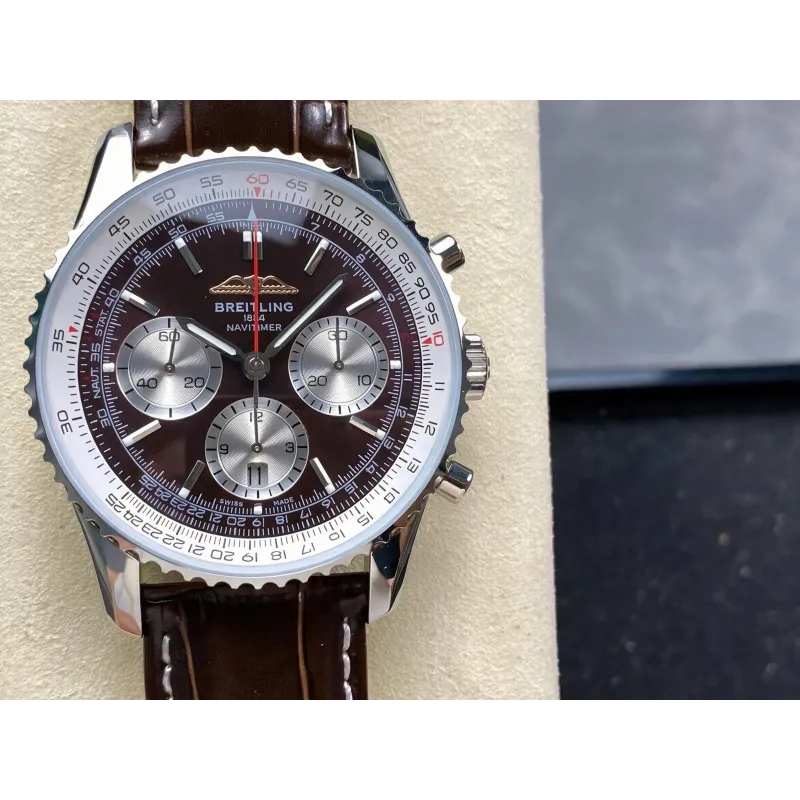Breitling Navitimer AB01372A1Q1P1 Replica - Brown Dial Fluted Bezel