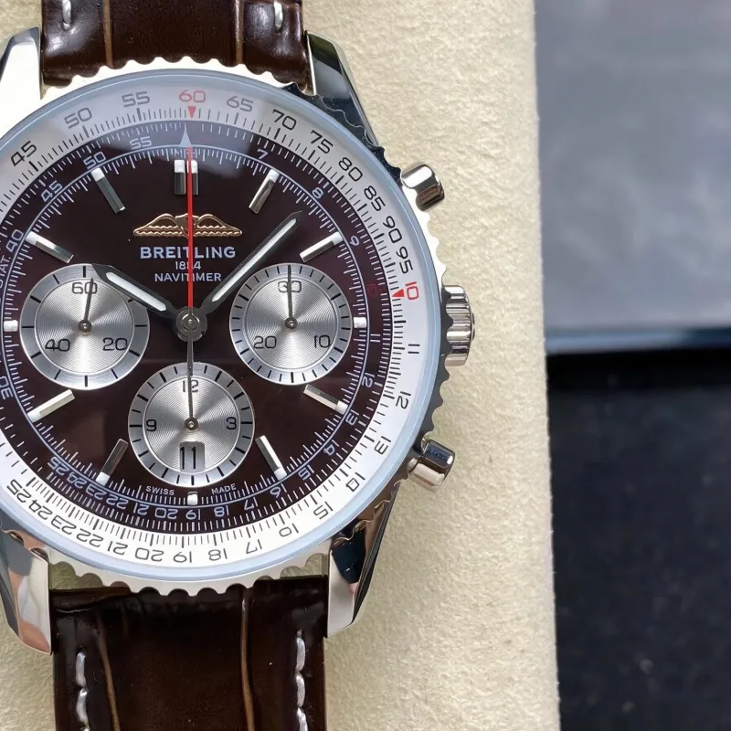 Breitling Navitimer AB01372A1Q1P1 Replica - Brown Dial Fluted Bezel