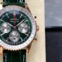 Breitling Navitimer RB01384A1L1P1 Replica - Green Dial Fluted Bezel
