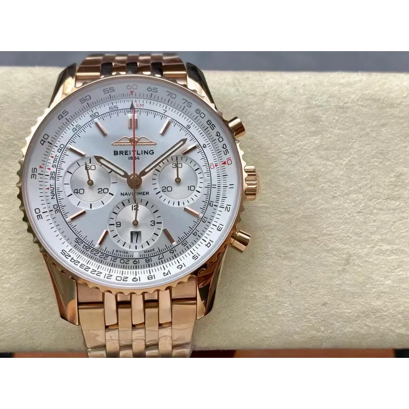 Breitling Navitimer RB0139211G1R1 Replica - Silver Dial Fluted Bezel
