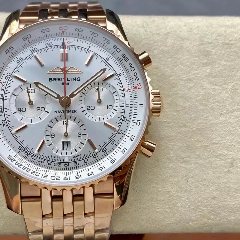 Breitling Navitimer RB0139211G1R1 Replica - Silver Dial Fluted Bezel