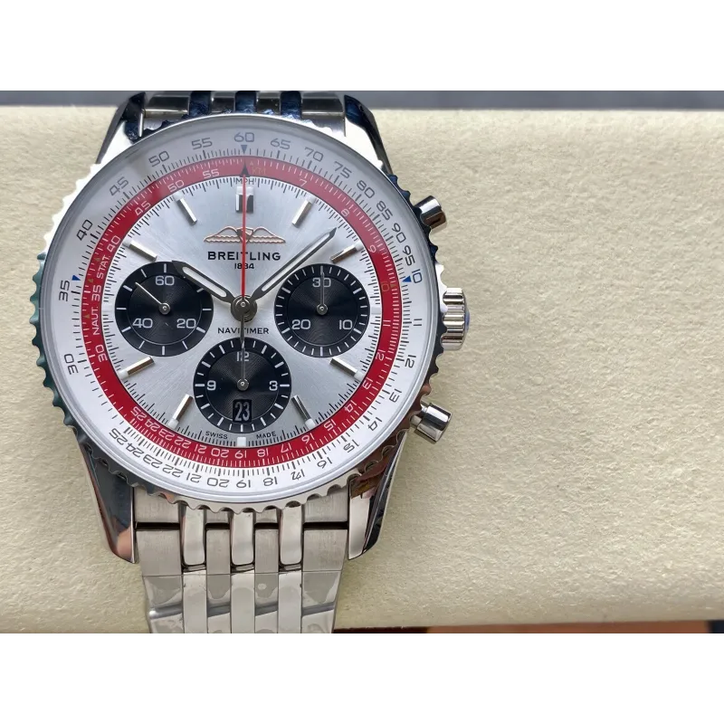 Breitling Navitimer AB01383B1G1A1 Replica - Silver Dial Fluted Bezel