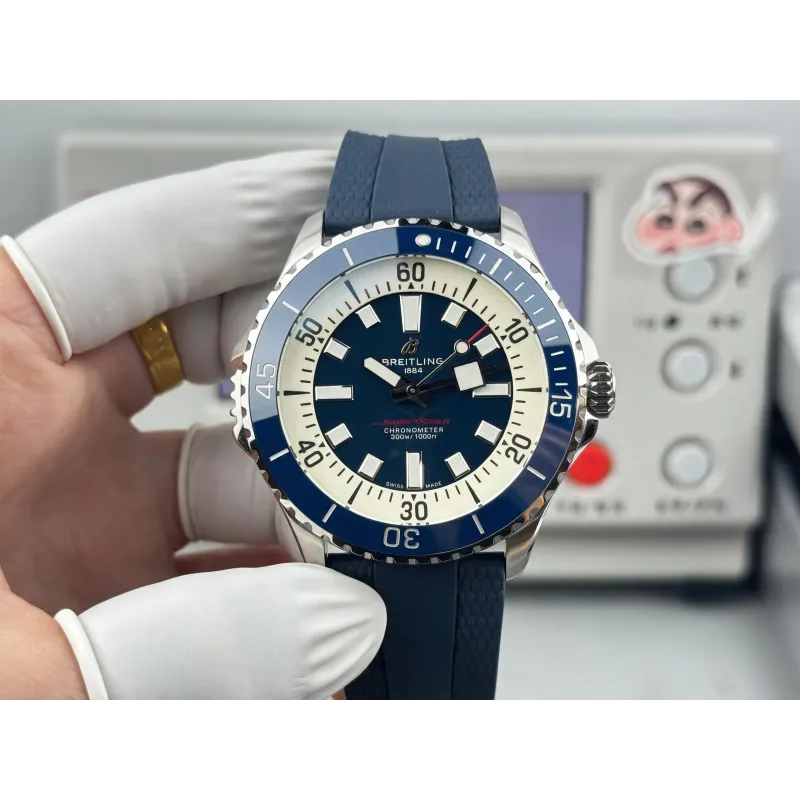 Breitling Superocean Automatic 46 A17378211B1S1 Replica - Cream Dial Rubber Strap