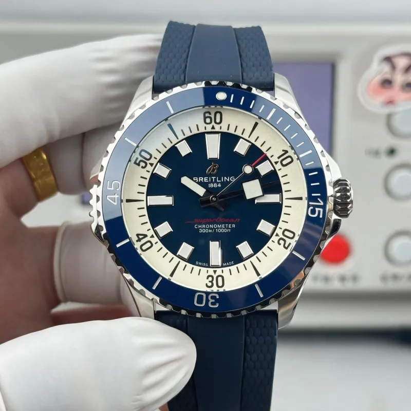 Breitling Superocean Automatic 46 A17378211B1S1 Replica - Cream Dial Rubber Strap