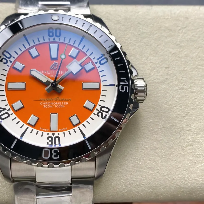 Breitling Superocean Automatic 42 A17376211O2A1 Replica - Orange Dial Stainless Steel