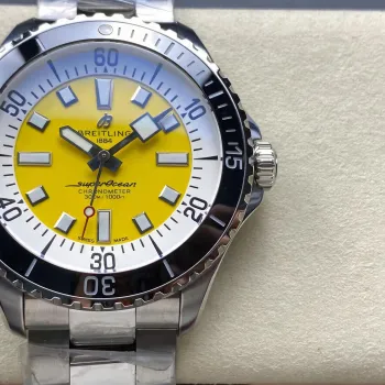 Breitling Superocean A17375211I1A1 Replica - Yellow Dial Steel Link Bracelet