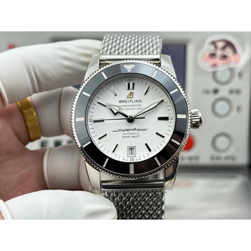 Breitling Superocean Heritage AB202012/G828/152A Replica - Silver Dial Milanese Mesh
