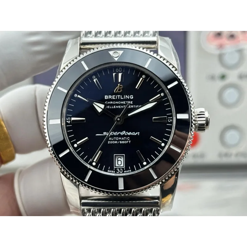 Breitling Superocean Heritage AB2010121B1A1 Replica - Black Dial Milanese Mesh