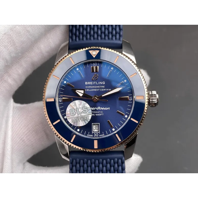 Breitling Superocean Heritage UB3112161C1S1 Replica - Blue Dial Fluted Bezel
