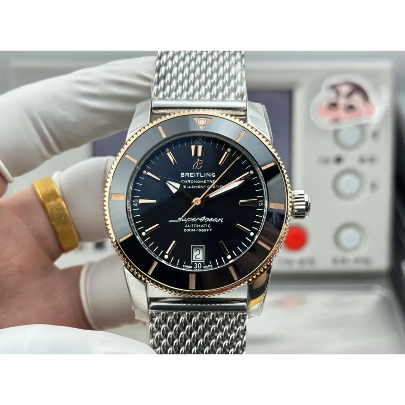 Breitling Superocean Heritage UB2010121B1A1 Replica - Black Dial Milanese Mesh