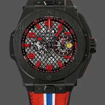 Hublot Big Bang Ferrari 401.CX.1123.VR Replica - Leather Strap Carbon Fiber