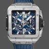 Hublot Square Bang Unico Titanium Blue 821.NX.5170.RX Replica - Rubber Strap