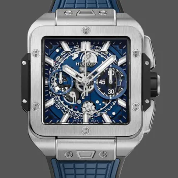 Hublot Square Bang Unico Titanium Blue 821.NX.5170.RX Replica - Rubber Strap