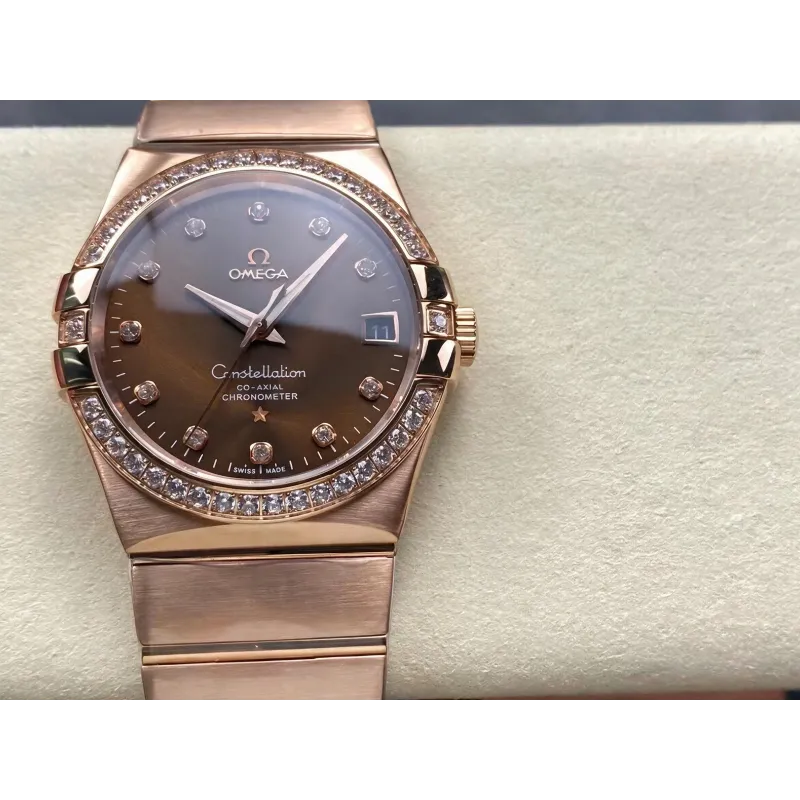 Omega Constellation 123.55.38.21.63.001 Replica - Brown Dial Two-Tone