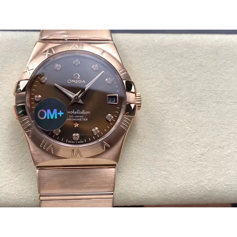 Omega Constellation 123.50.38.21.63.001 Replica - Brown Dial Two-Tone