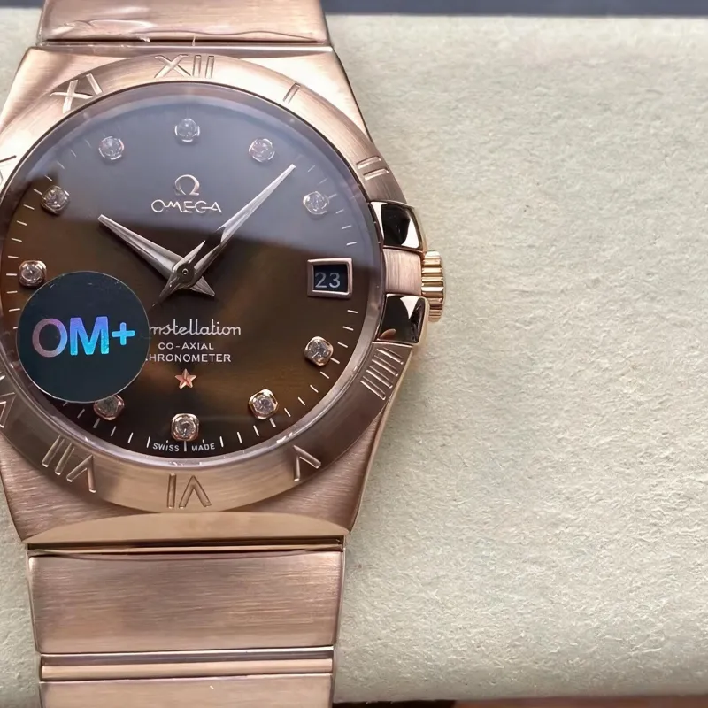 Omega Constellation 123.50.38.21.63.001 Replica - Brown Dial Two-Tone