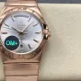 Omega Constellation 123.55.38.22.02.001 Replica - Silver Dial Fluted Bezel