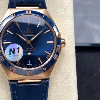 Omega Constellation 131.63.41.21.03.001 Replica - Blue Dial Rose Gold