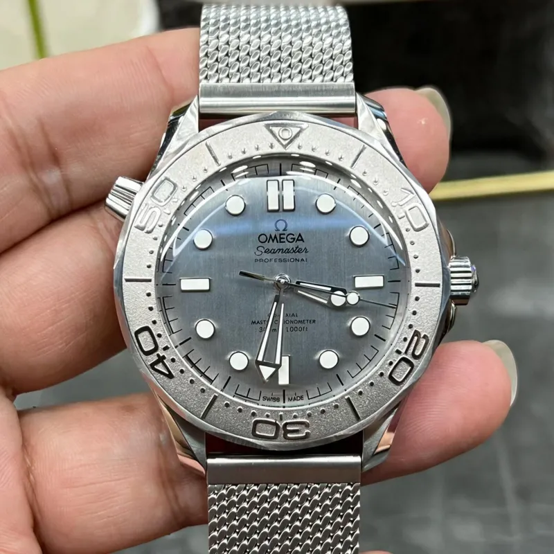 Omega Seamaster 210.30.42.20.06.002 Replica - Grey Dial Fluted Bezel
