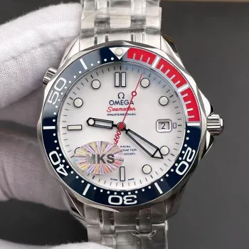 Omega Seamaster 212.32.41.20.04.001 Replica - White Dial Fluted Bezel