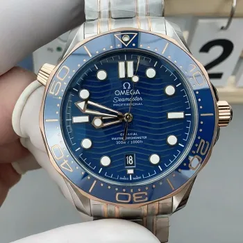 Omega Seamaster 210.20.42.20.03.002 Replica - Blue Dial Fluted Bezel