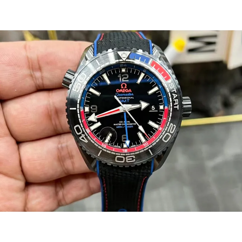 Omega Seamaster 215.92.46.22.01.004 Replica - Black Dial Fluted Bezel