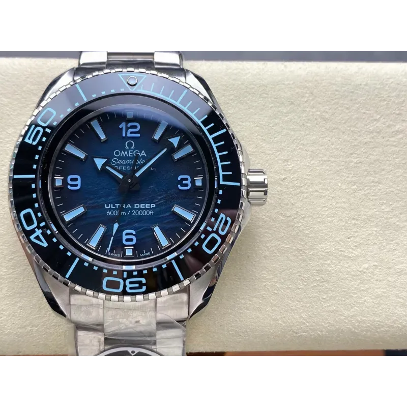 Omega Seamaster 215.30.46.21.03.002 Replica - Blue Dial Fluted Bezel