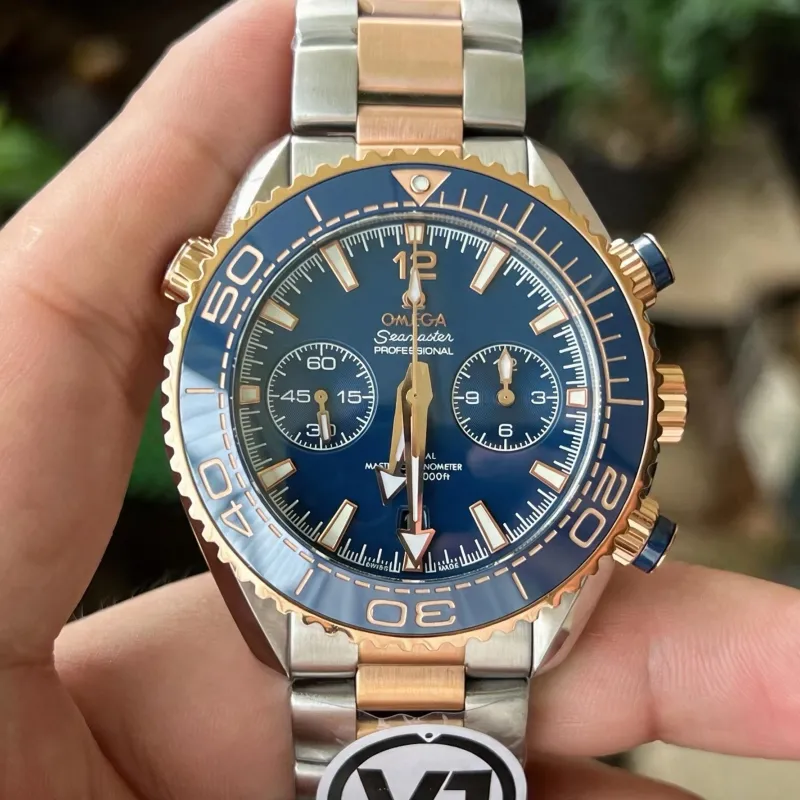 Omega Seamaster 215.20.46.51.03.001 Replica - Blue Dial Fluted Bezel
