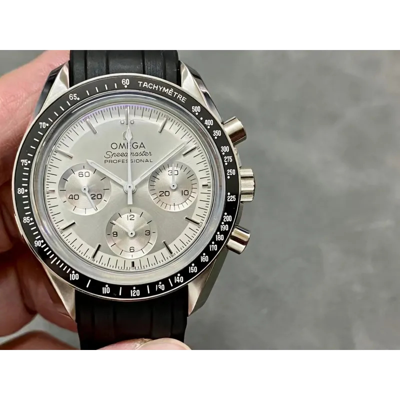 Omega Speedmaster 310.63.42.50.02.001 (RUBBER STRAP) Replica - Silver Dial