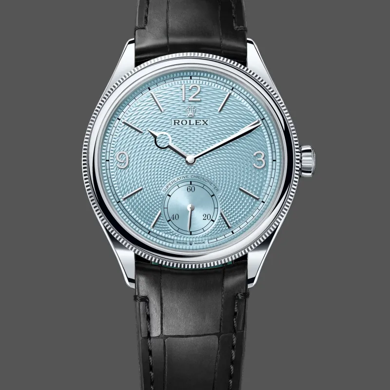 Rolex 1908 52506 Replica - Ice Blue Dial Fluted Bezel
