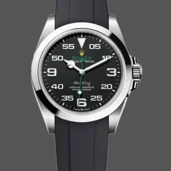 Rolex Air-King 126900 Replica - Black Dial Rubber Strap