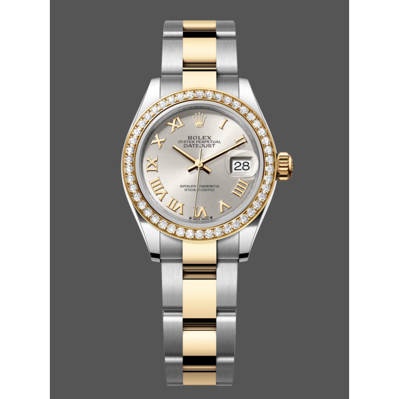 Rolex Datejust s Unisex 126283RBR Replica - Silver Dial Diamond Bezel