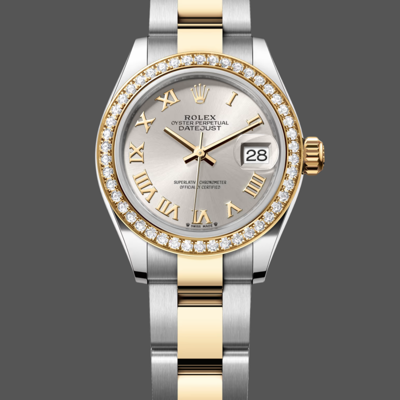 Rolex Datejust s Unisex 126283RBR Replica - Silver Dial Diamond Bezel