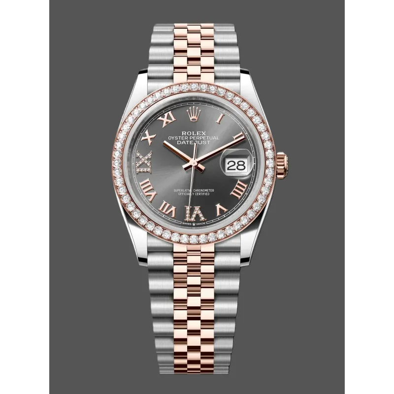 Rolex Datejust 36 Unisex 126281RBR Replica - Chocolate Brown Dial Diamond Bezel