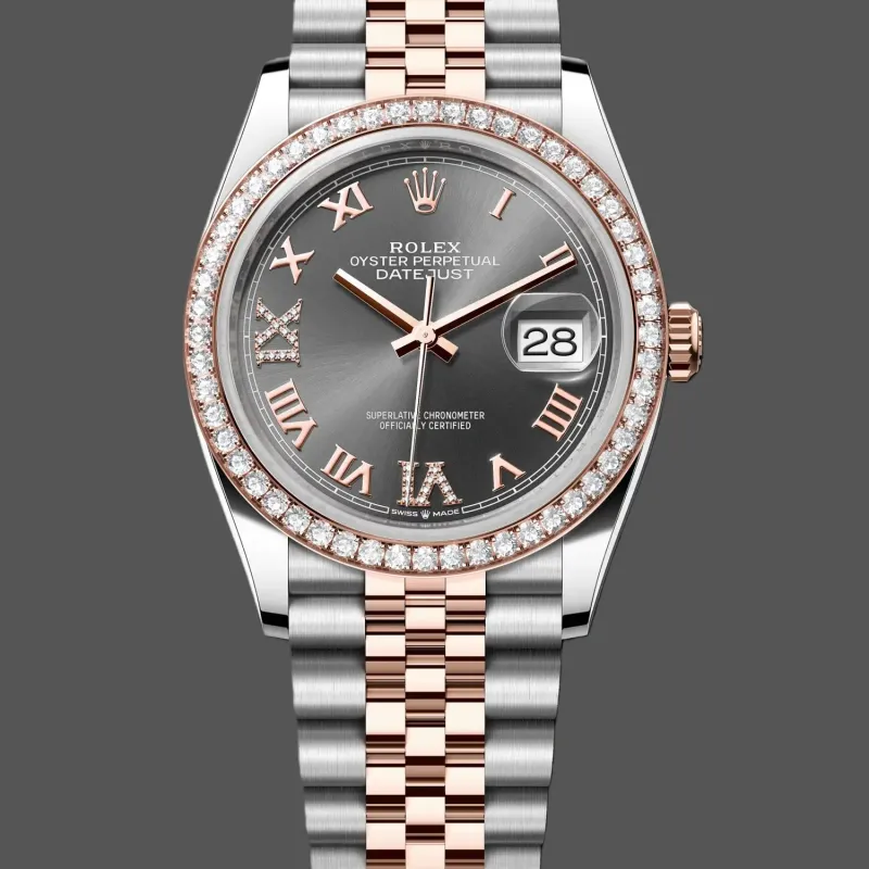 Rolex Datejust 36 Unisex 126281RBR Replica - Chocolate Brown Dial Diamond Bezel
