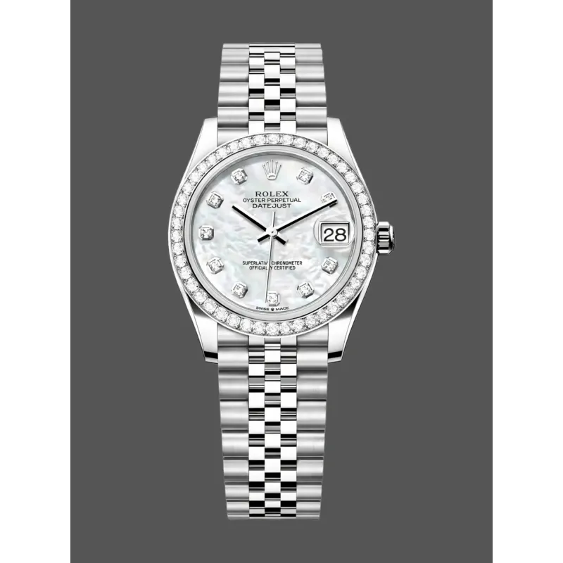 Rolex Datejust 31 Unisex 278384RBR Replica - Mother-of-Pearl Dial Diamond Bezel
