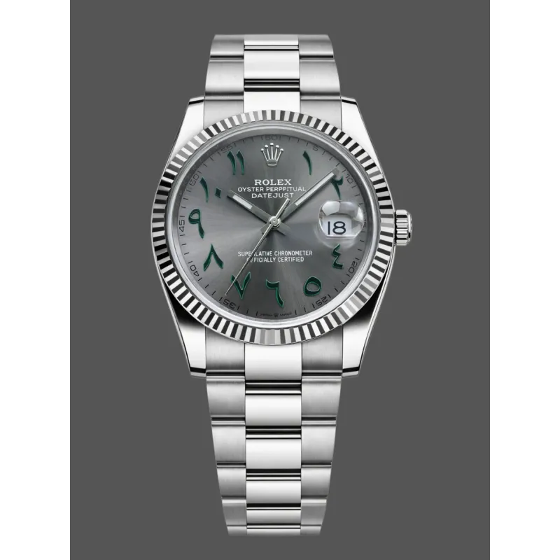 Rolex Datejust Unisex 126234 Replica - Grey Dial Fluted Bezel