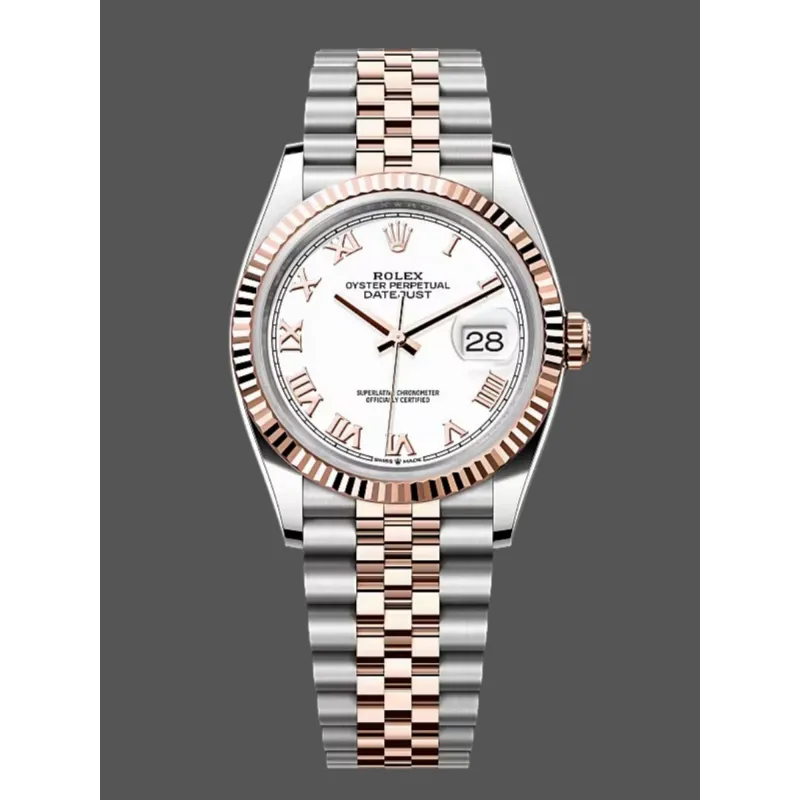 Rolex Datejust Women's 126231 Replica - White Dial Fluted Bezel